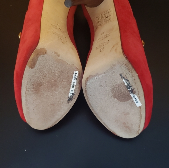 Fendi FF red suede studded booties - Picture 4 of 5